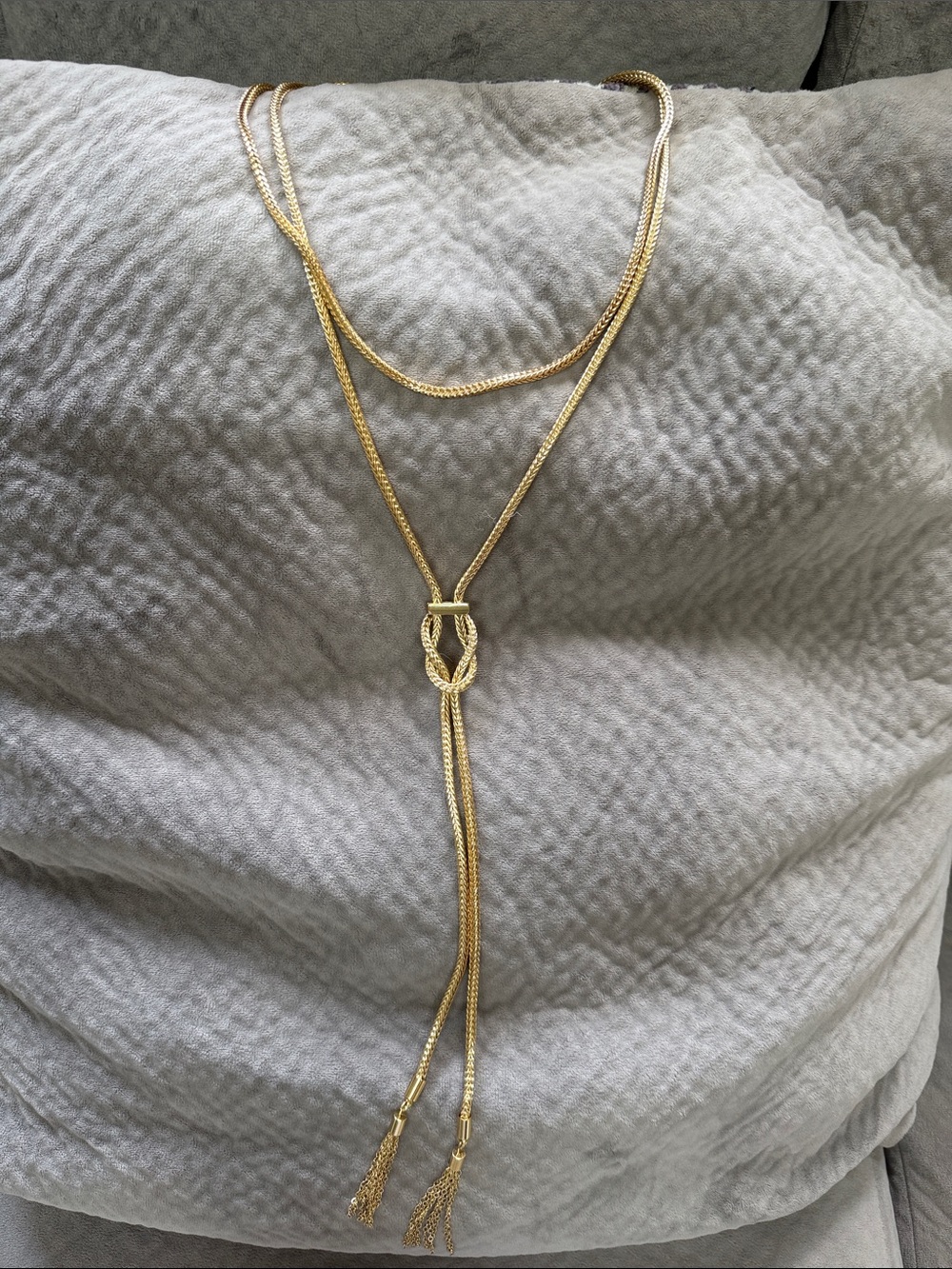 Gold Layered Knot Bauble bar Necklace - Women Jewelry